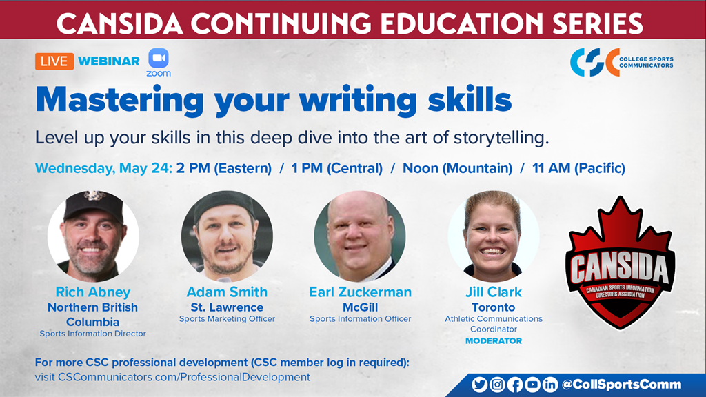 Live CANSIDA Webinar: Mastering your writing skills — May 24 at 2 PM (ET)